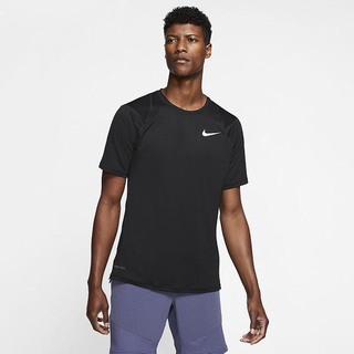 Top Nike Pro Maneca Scurta Barbati Negrii Albi | PGCD-83297